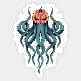 Spooky kraken pumkin Sticker